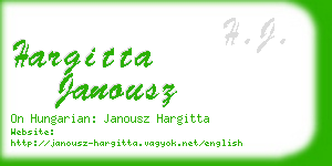 hargitta janousz business card